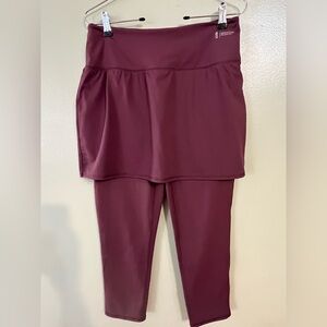 Zuda Womens Z- Move Pull On Skirted Maroon Skirted Leggings Athletic M